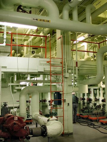 Mechanical room in a large office building in Freelton